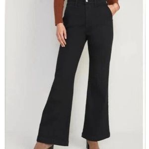 Old Navy 360 Stretch Flare Trouser Jeans Womens 6 Black Extra High Rise NWT